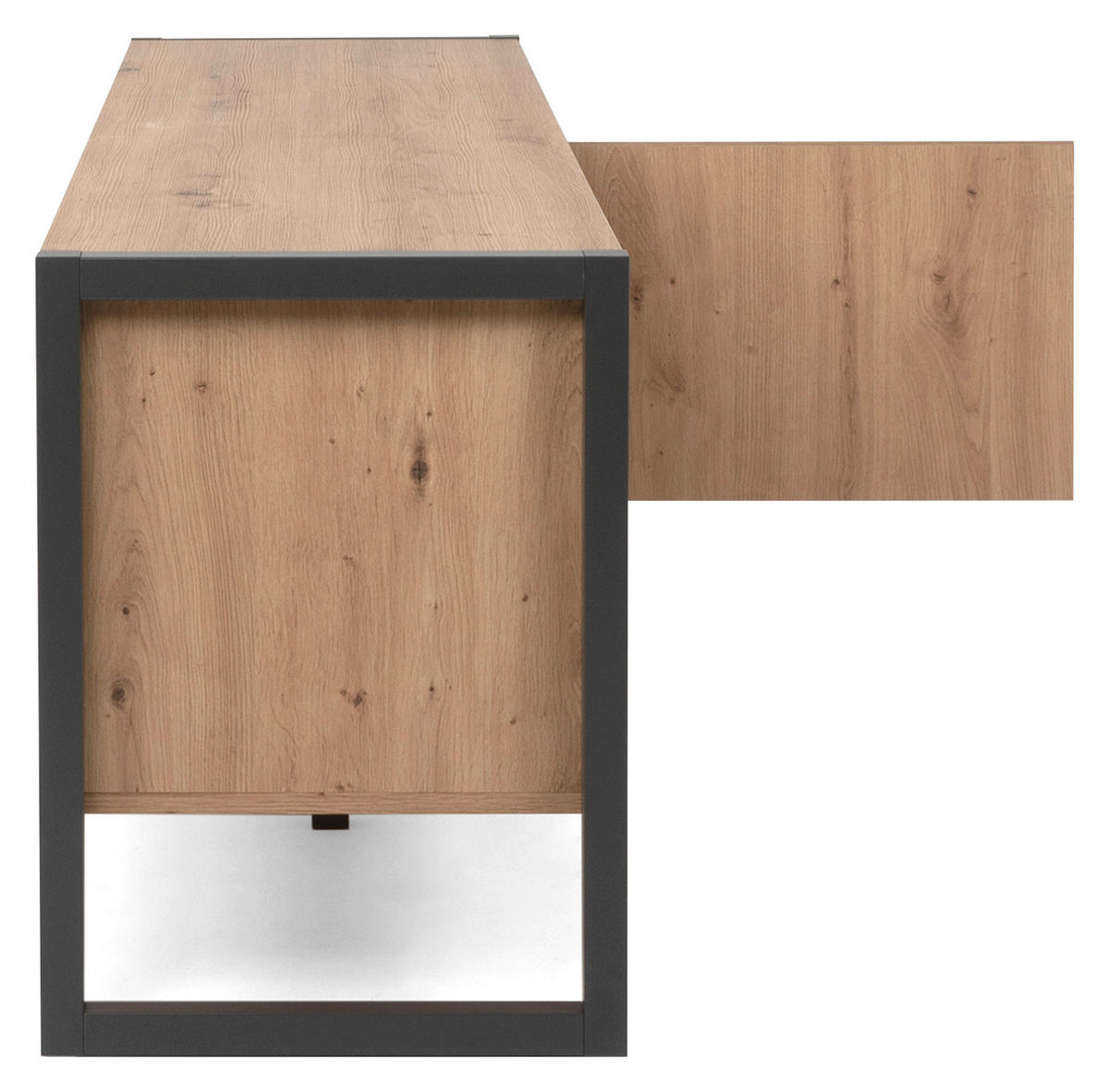 KOMODA POD TELEVIZI, antracitová, barvy dubu, 160/55/40 cm - barvy dubu/antracitová, Moderní, kompozitní dřevo (160/55/40cm) - MID.YOU