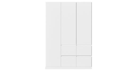 KLEIDERSCHRANK  in Weiß  - Weiß, Trend, Holzwerkstoff/Kunststoff (136/197/54cm) - Xora