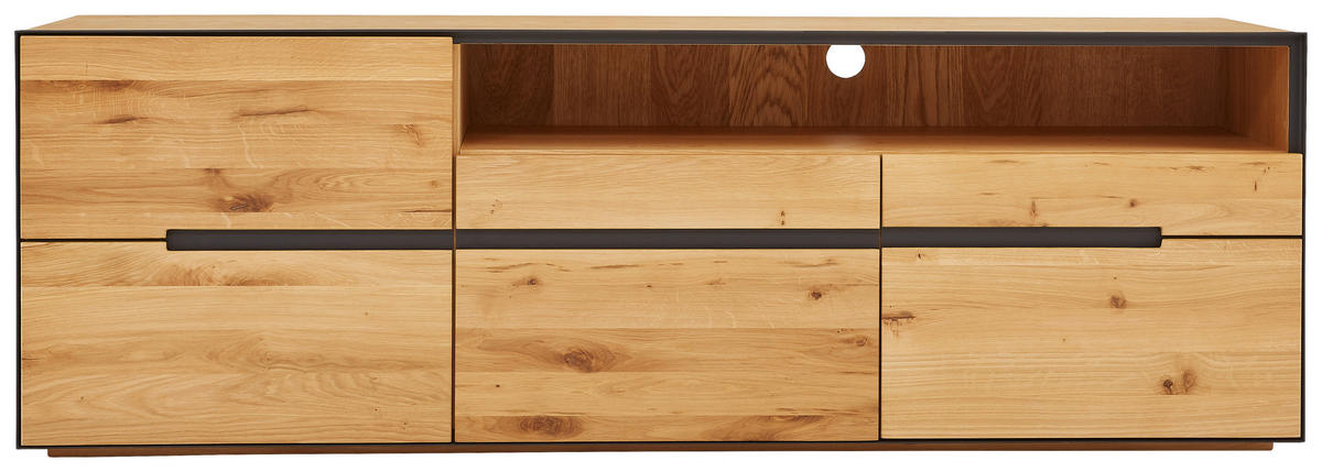 LOWBOARD  in 181/60/46,5 cm  - Eichefarben/Anthrazit, KONVENTIONELL, Holz/Holzwerkstoff (181/60/46,5cm) - Linea Natura