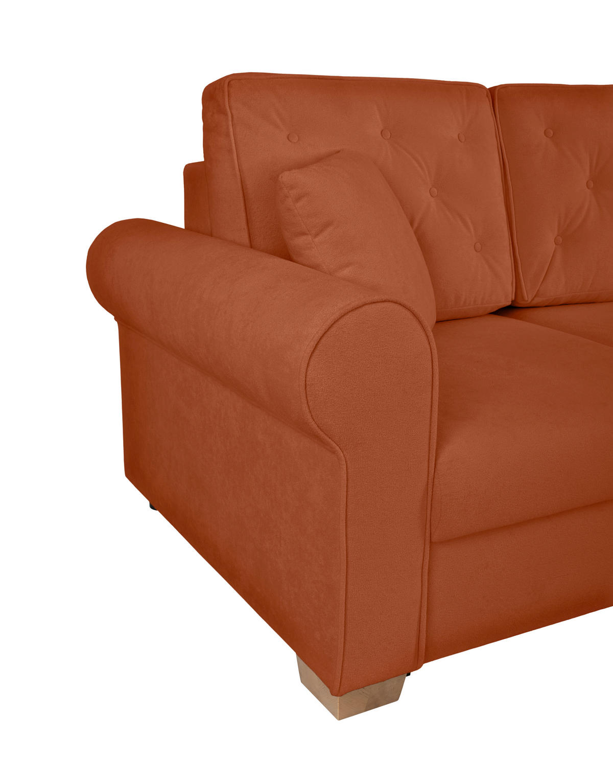 SCHLAFSOFA in Bouclé Rostfarben  - Rostfarben/Buchefarben, Design, Holz/Textil (240/94/98cm) - MID.YOU