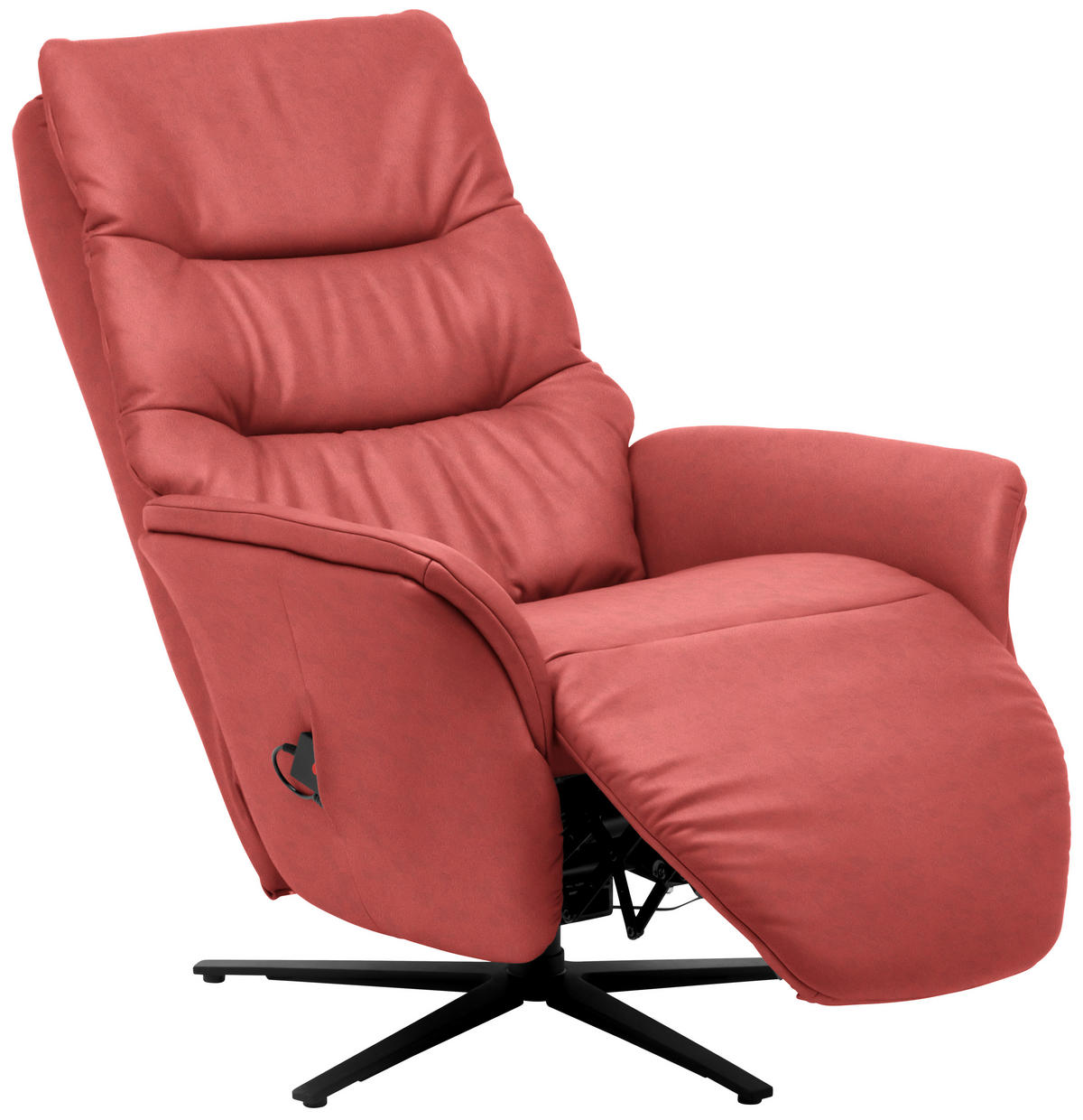 MASSAGESESSEL Echtleder Rot    - Anthrazit/Rot, KONVENTIONELL, Leder/Metall (74/114/97cm) - Himolla