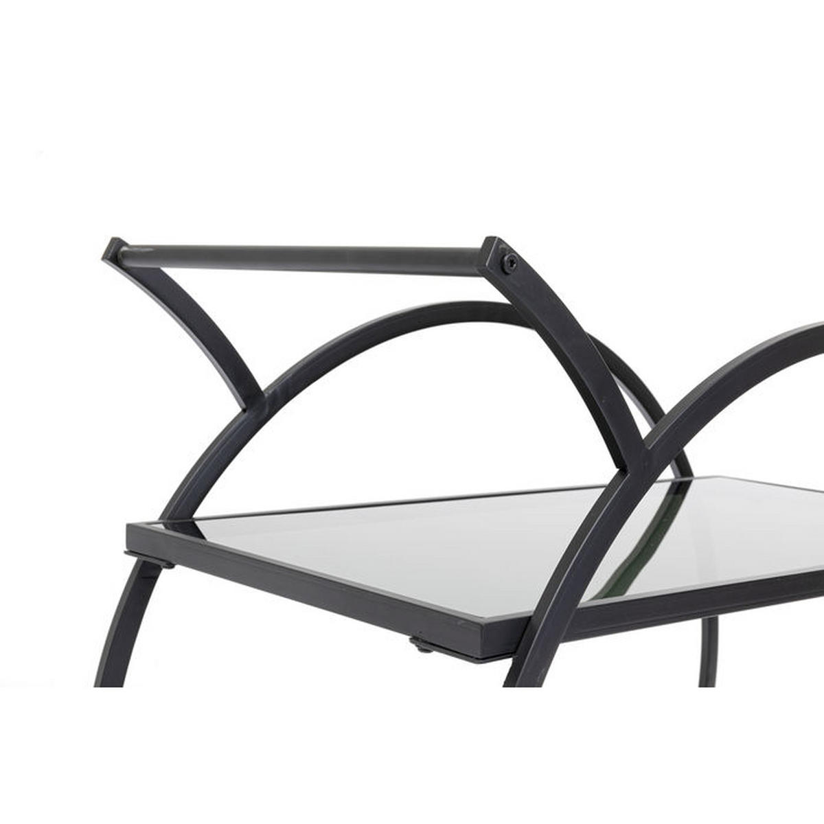 SERVIERWAGEN Schwarz  - Schwarz, Design, Glas/Metall (74/40/85cm) - Kare-Design