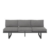 LOUNGESOFA  - Dunkelgrau/Anthrazit, MODERN, Textil/Metall (198/72/77cm) - Ambia Garden