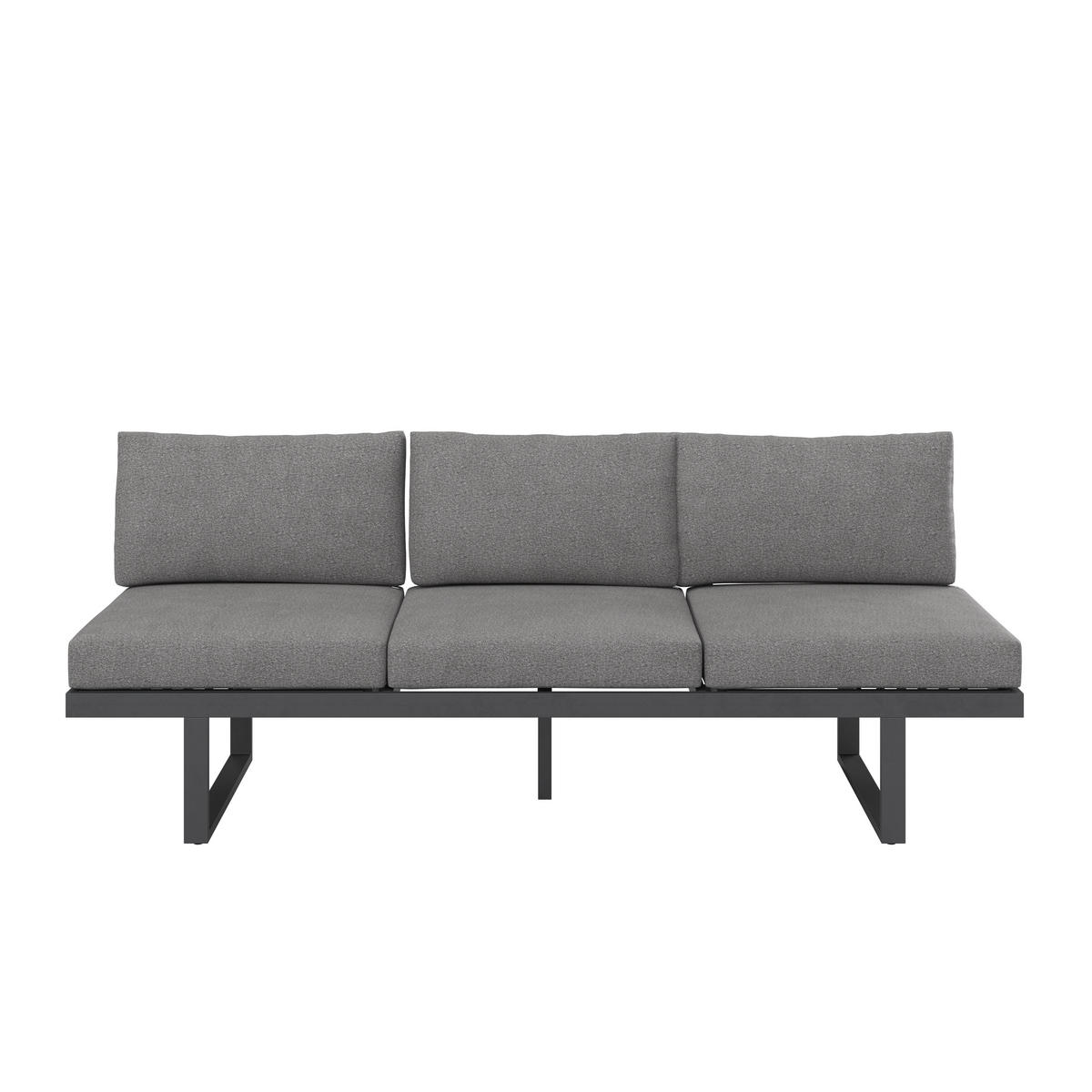 LOUNGESOFA  - Dunkelgrau/Anthrazit, MODERN, Textil/Metall (198/72/77cm) - Ambia Garden