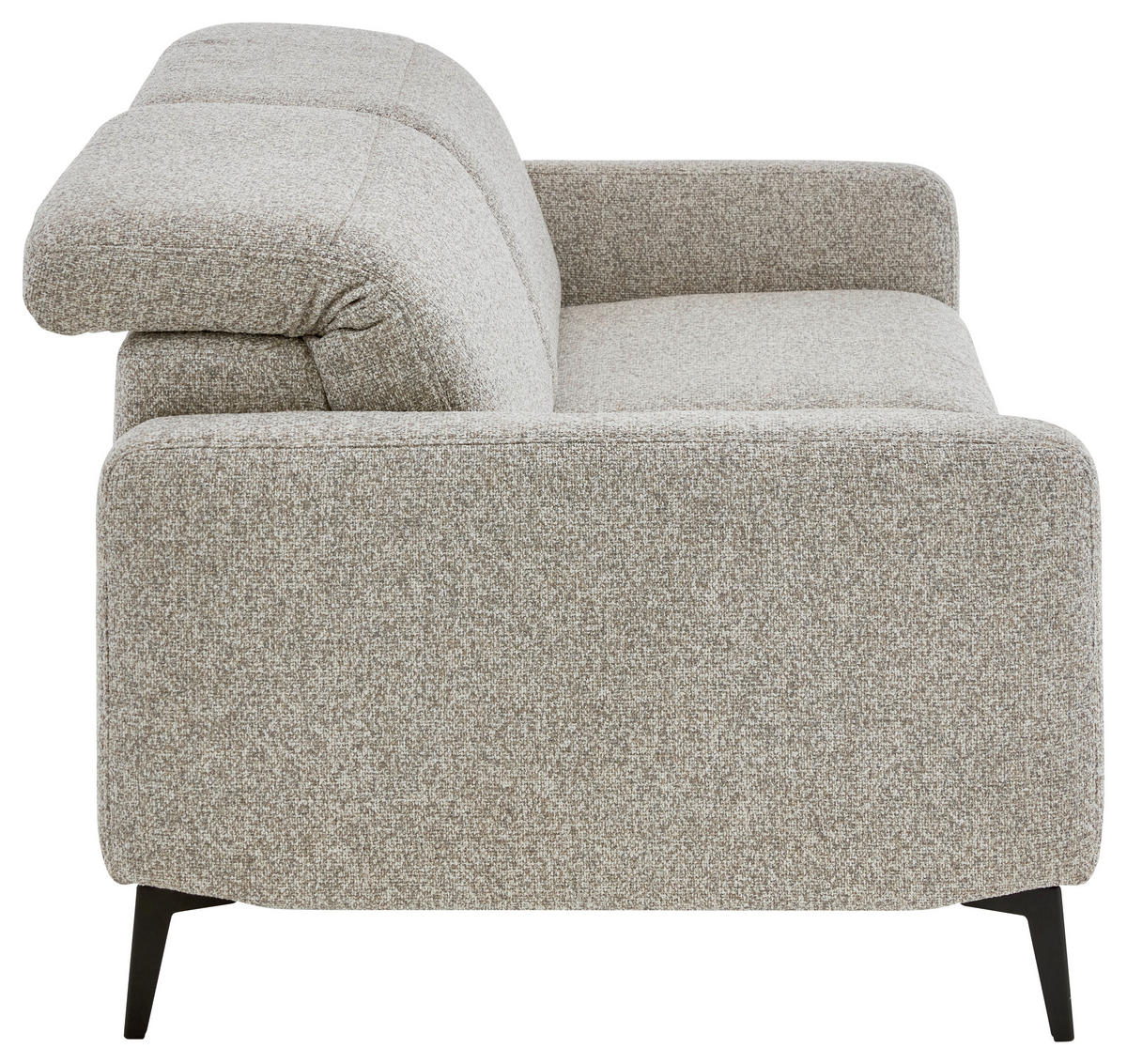 2,5-SITZER Chenille Sandfarben  - Sandfarben/Schwarz, Design, Textil/Metall (182/82/107cm) - Dieter Knoll