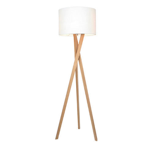 STOJACÍ LAMPA, 45/160 cm  - bílá/barvy dubu, Design, textil (45/160cm) - By Rydéns