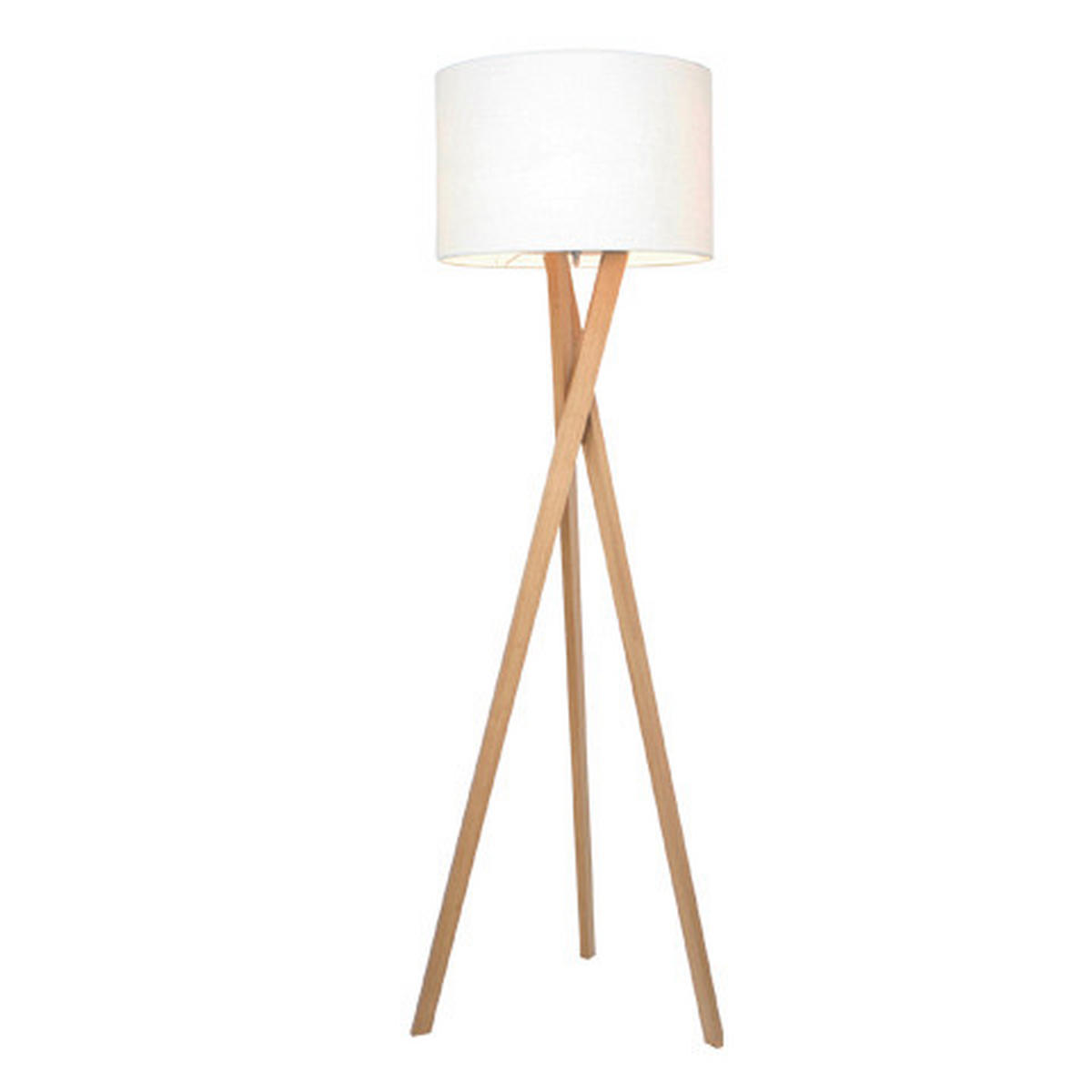 STOJACÍ LAMPA, 45/160 cm  - bílá/barvy dubu, Design, textil (45/160cm) - By Rydéns