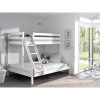 ETAGENBETT 90/140/200 cm,  in Weiß, Absturzsicherung, Leiter, Rollroste  - Weiß, MODERN, Holz (90/140/200cm) - Vipack