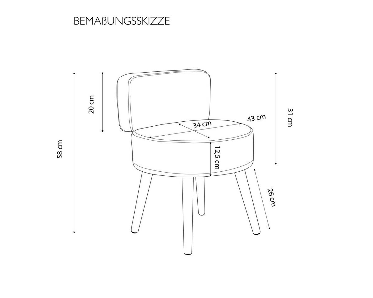 KŘESLO, textil, rezavá - rezavá, Design, dřevo/textil (44/58/44cm) - Echtwerk