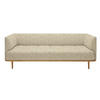 BIGSOFA in Flachgewebe Hellbraun  - Hellbraun, Modern, Holz/Textil (220/77/120cm) - Joka