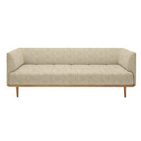 BIGSOFA in Flachgewebe Hellbraun  - Hellbraun, Modern, Holz/Textil (220/77/120cm) - Joka