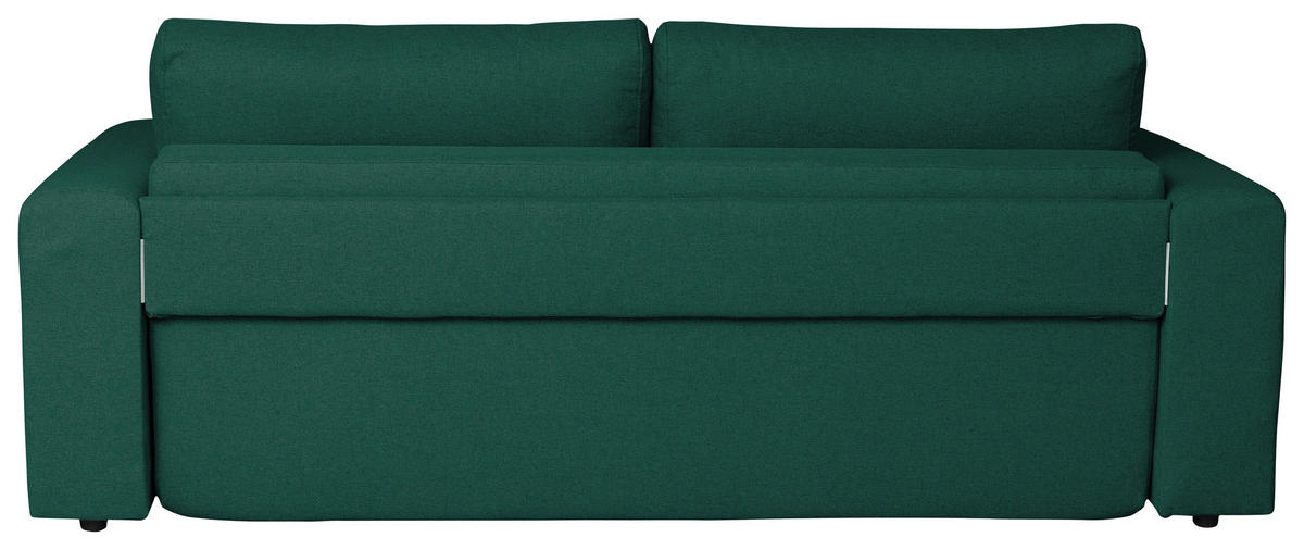 SCHLAFSOFA in Struktur Dunkelgrün  - Chromfarben/Dunkelgrün, Design, Kunststoff/Textil (238/77/108cm) - P & B