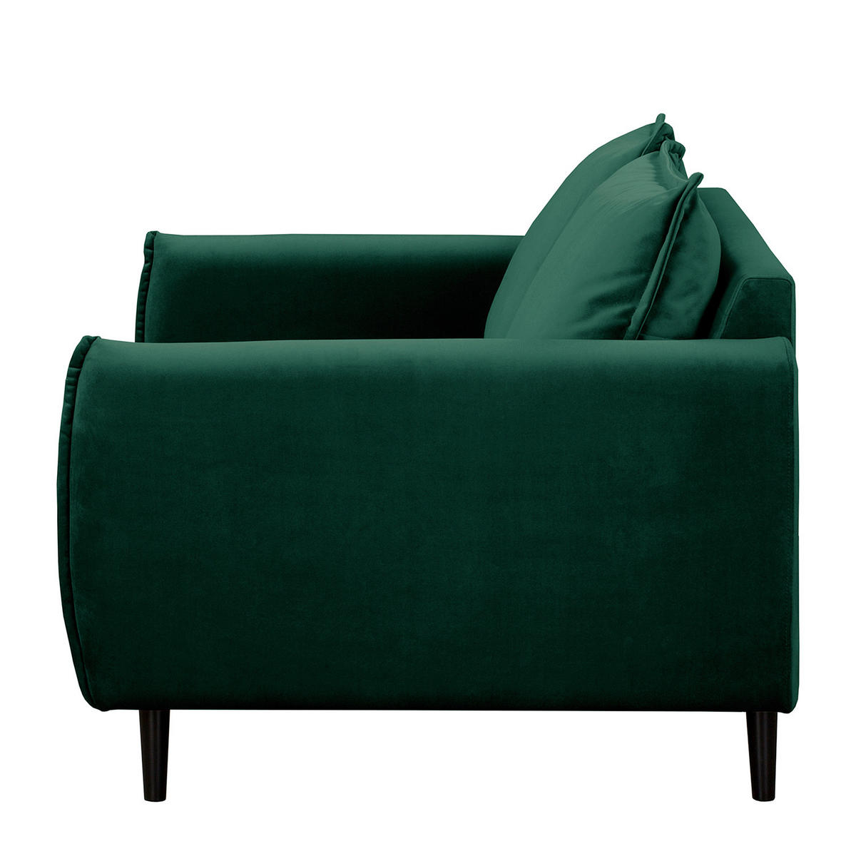 2-SITZER-SOFA JULI Samt Grün  - Schwarz/Grün, Design, Holz/Textil (138/86/100cm) - P & B