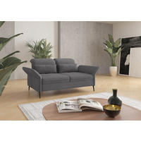 3-SITZER-SOFA in Flachgewebe Grau  - Schwarz/Grau, Konventionell, Textil/Metall (199/92/123cm) - Sit & More