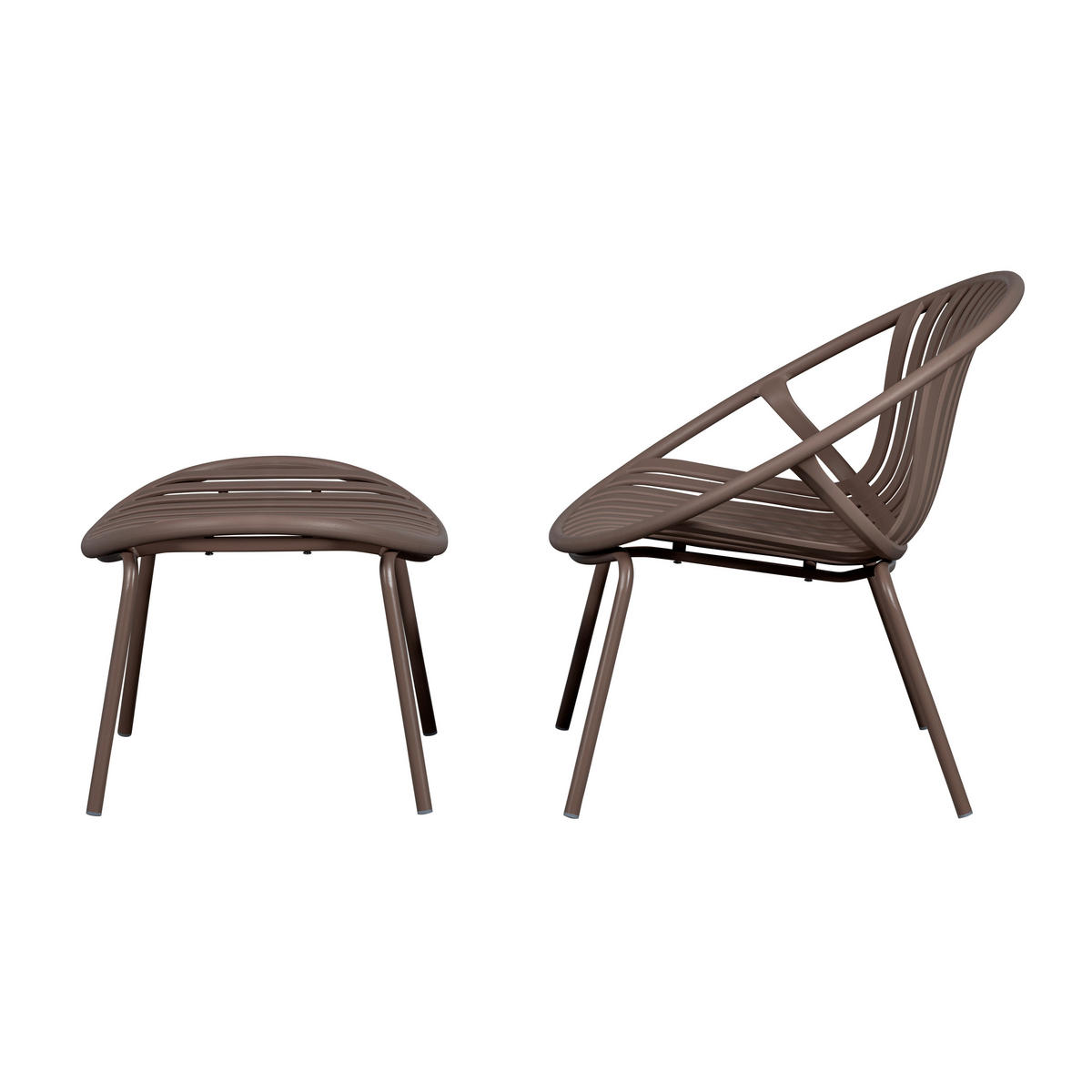 GARTENSET 2-teilig  - Lila/Braun, MODERN, Kunststoff/Metall - Livetastic