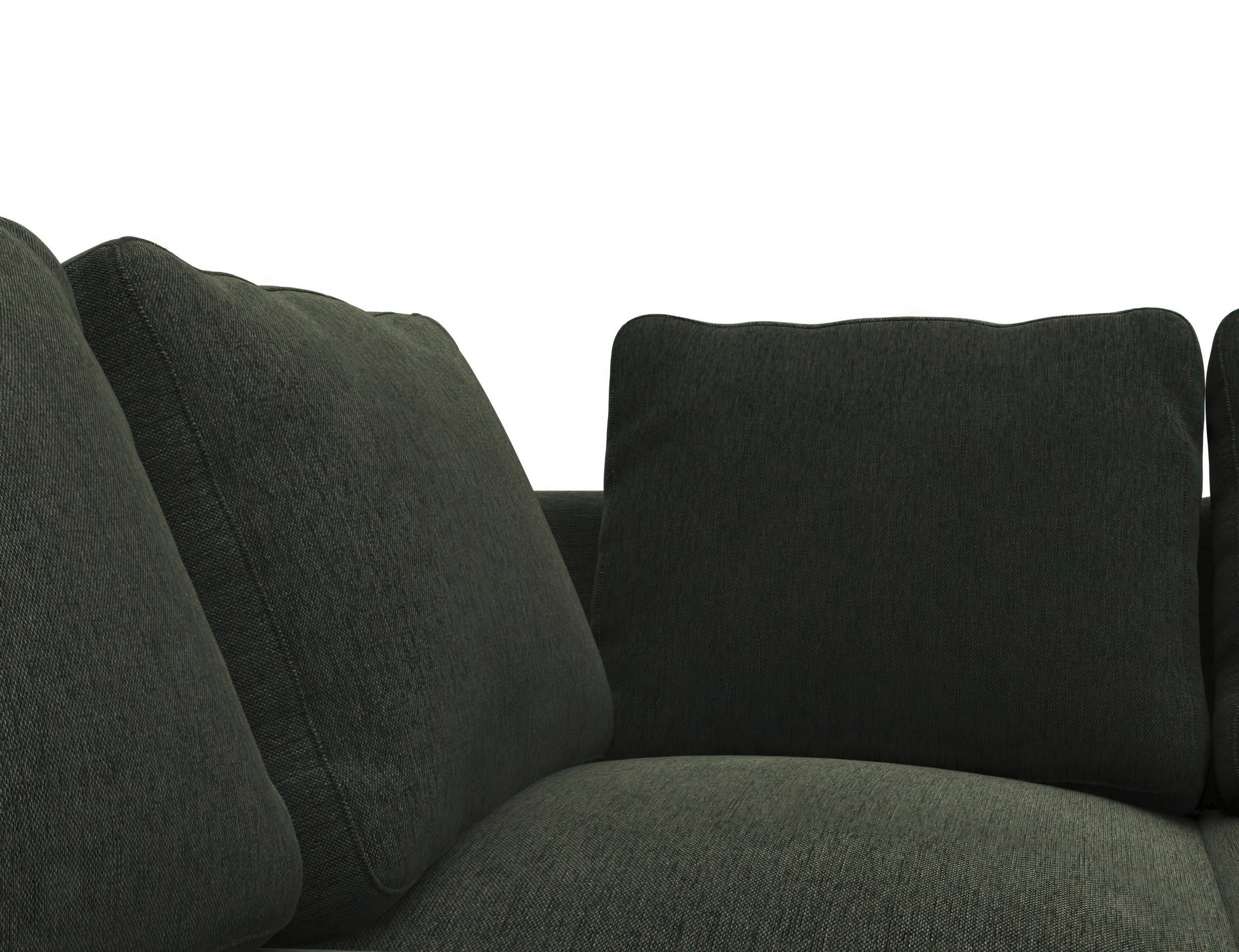 ECKSOFA Waldgrün Webstoff, Flachgewebe  - Waldgrün/Schwarz, Design, Textil/Metall (252/219cm) - Livetastic
