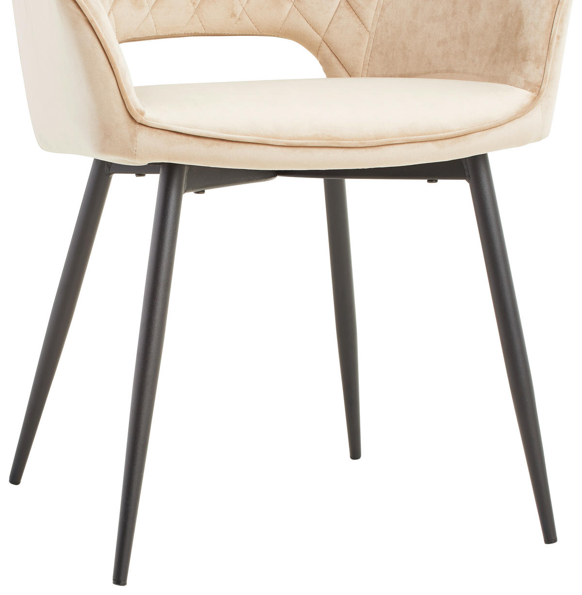 ARMLEHNSTUHL Eisen Samt  - Taupe/Beige, Konventionell, Holz/Textil (56/80,5/56cm) - MID.YOU