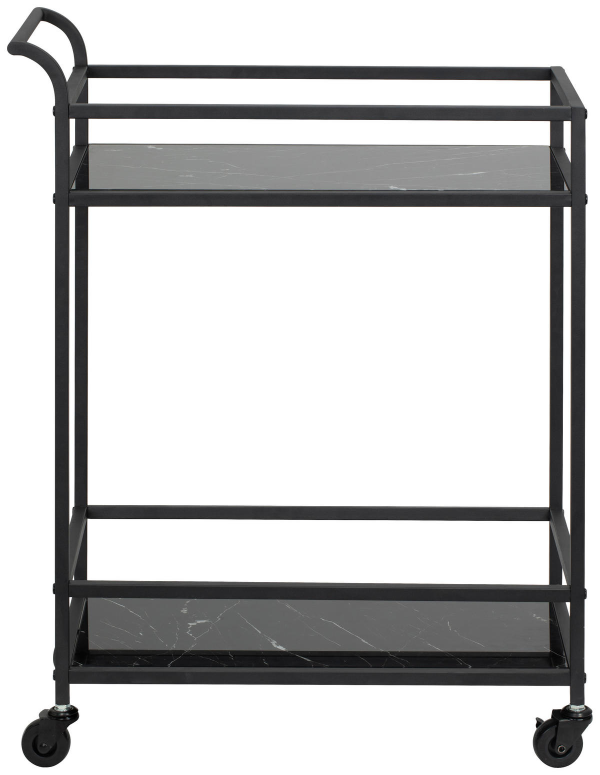 SERVIERWAGEN in Schwarz  - Schwarz, MODERN, Glas/Kunststoff (60/80/35cm) - PBJ