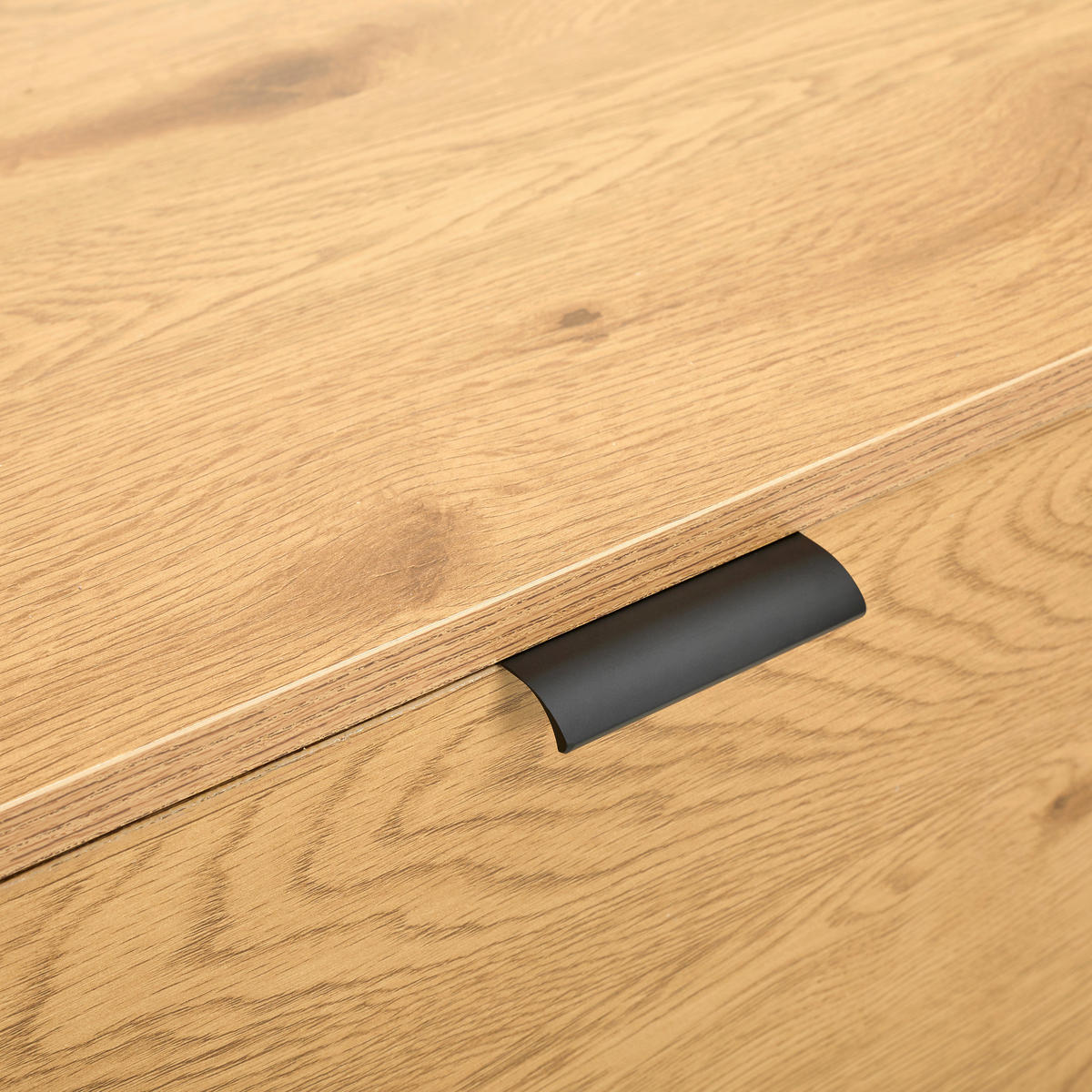 LOWBOARD  in 160/48/40 cm  - Schwarz/Naturfarben, Natur, Holzwerkstoff/Metall (160/48/40cm) - MID.YOU
