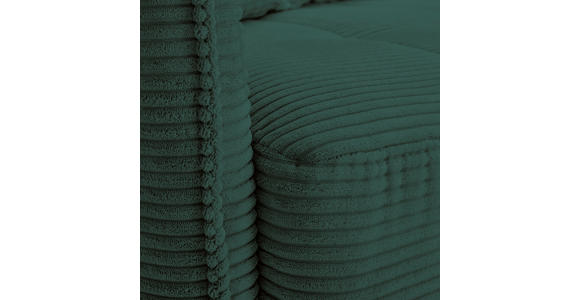 BIGSOFA in Cord Dunkelgrün - Dunkelgrün/Schwarz, Design, Textil/Metall (226/91/103cm) - Carryhome