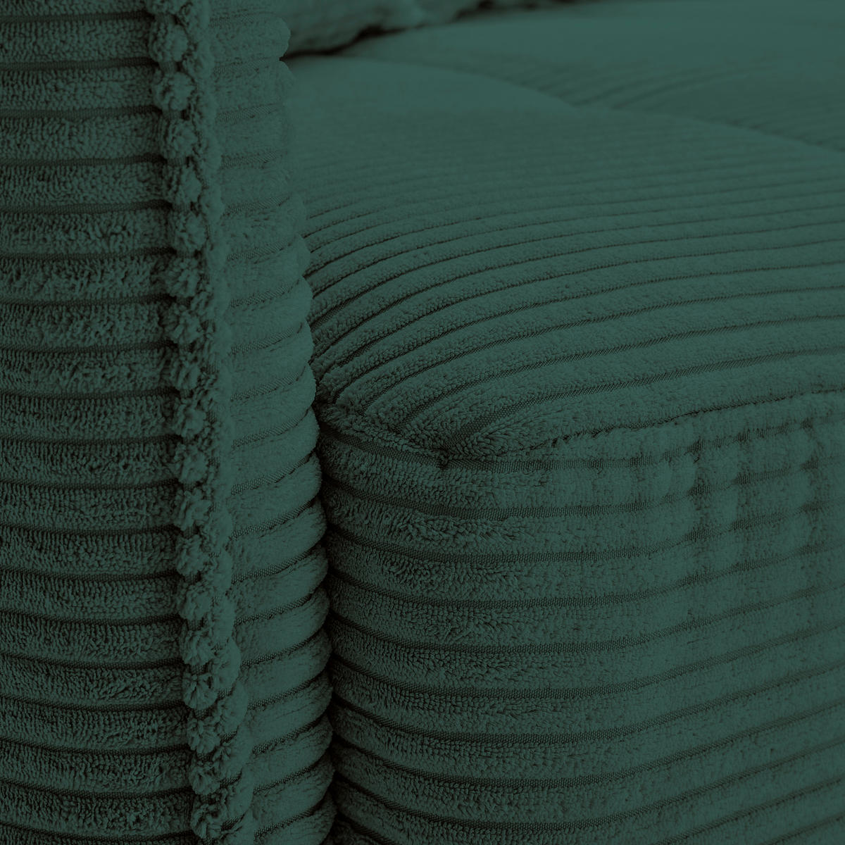 BIGSOFA in Cord Dunkelgrün  - Dunkelgrün/Schwarz, Design, Textil/Metall (226/91/103cm) - Carryhome