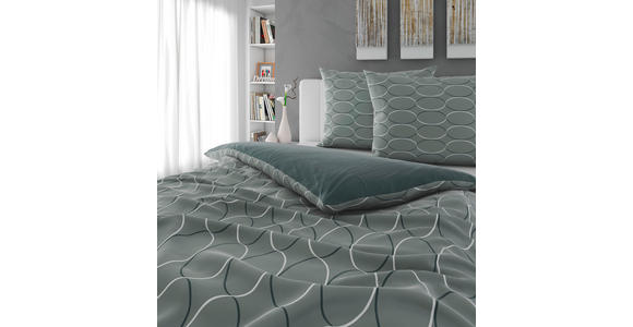 WENDEBETTWÄSCHE Mavie Satin 200/200 cm  - Grün, KONVENTIONELL, Textil (200/200cm) - Novel