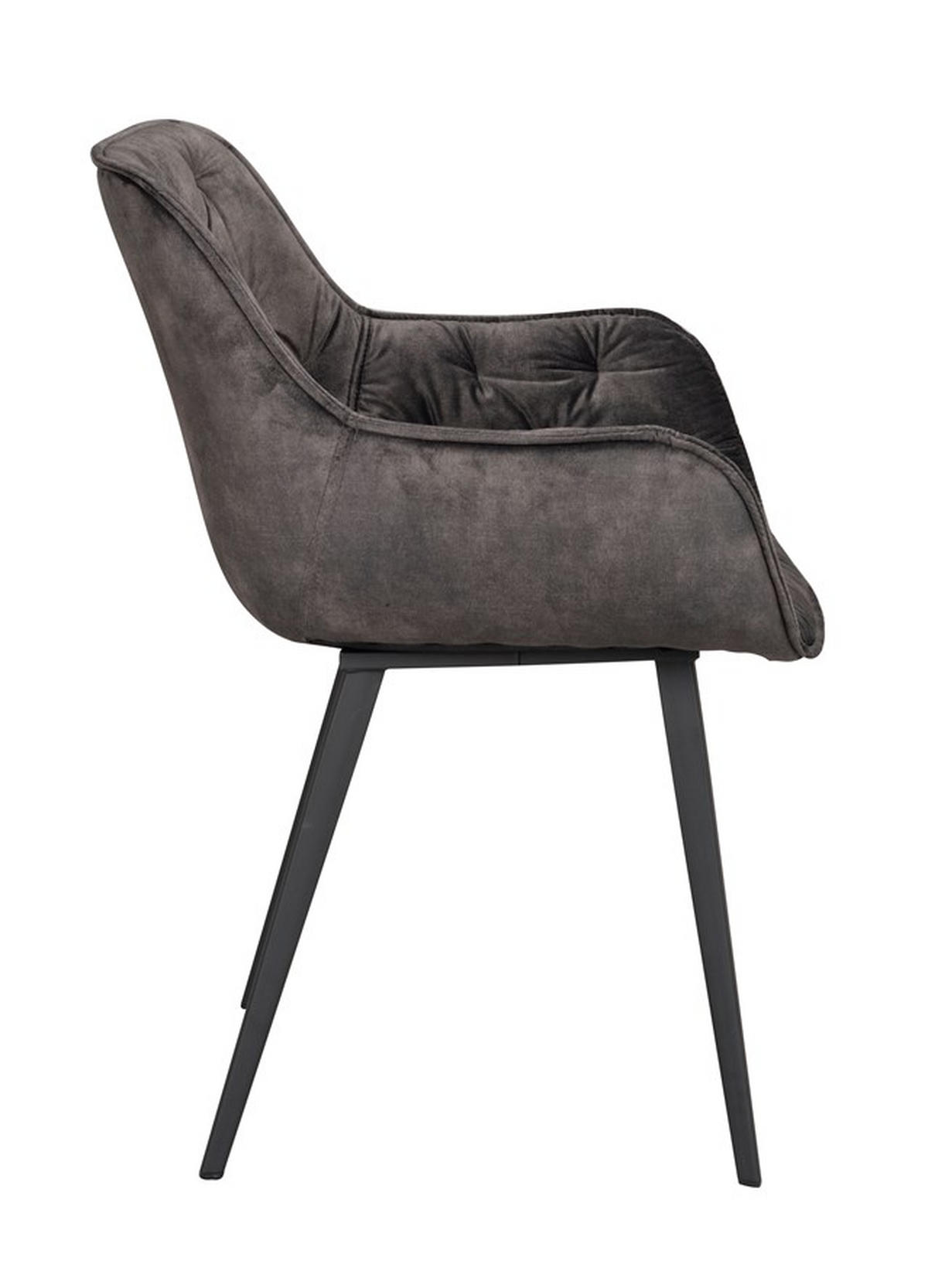 STOL MED ARMSTÖD  - svart/grå, Klassisk, metall/trä (59/81/60cm) - Rowico