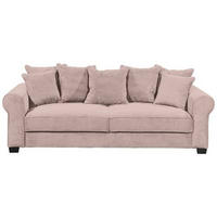 SCHLAFSOFA in Cord Rosa  - Schwarz/Rosa, Konventionell, Kunststoff/Textil (250/95/125cm) - MID.YOU