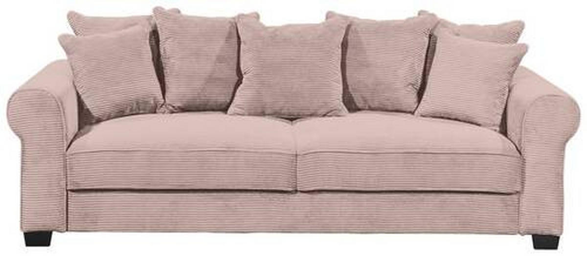 SCHLAFSOFA in Cord Rosa  - Schwarz/Rosa, Konventionell, Kunststoff/Textil (250/95/125cm) - MID.YOU