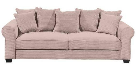 SCHLAFSOFA Cord Rosa  - Schwarz/Rosa, KONVENTIONELL, Kunststoff/Textil (250/95/125cm) - Hom`in