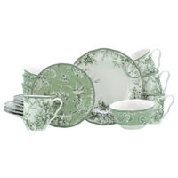 KOMBISERVICE Grün, Weiß Adelaide Grün 16-teilig 4 Personen  - Weiß/Grün, Basics, Keramik - Creatable