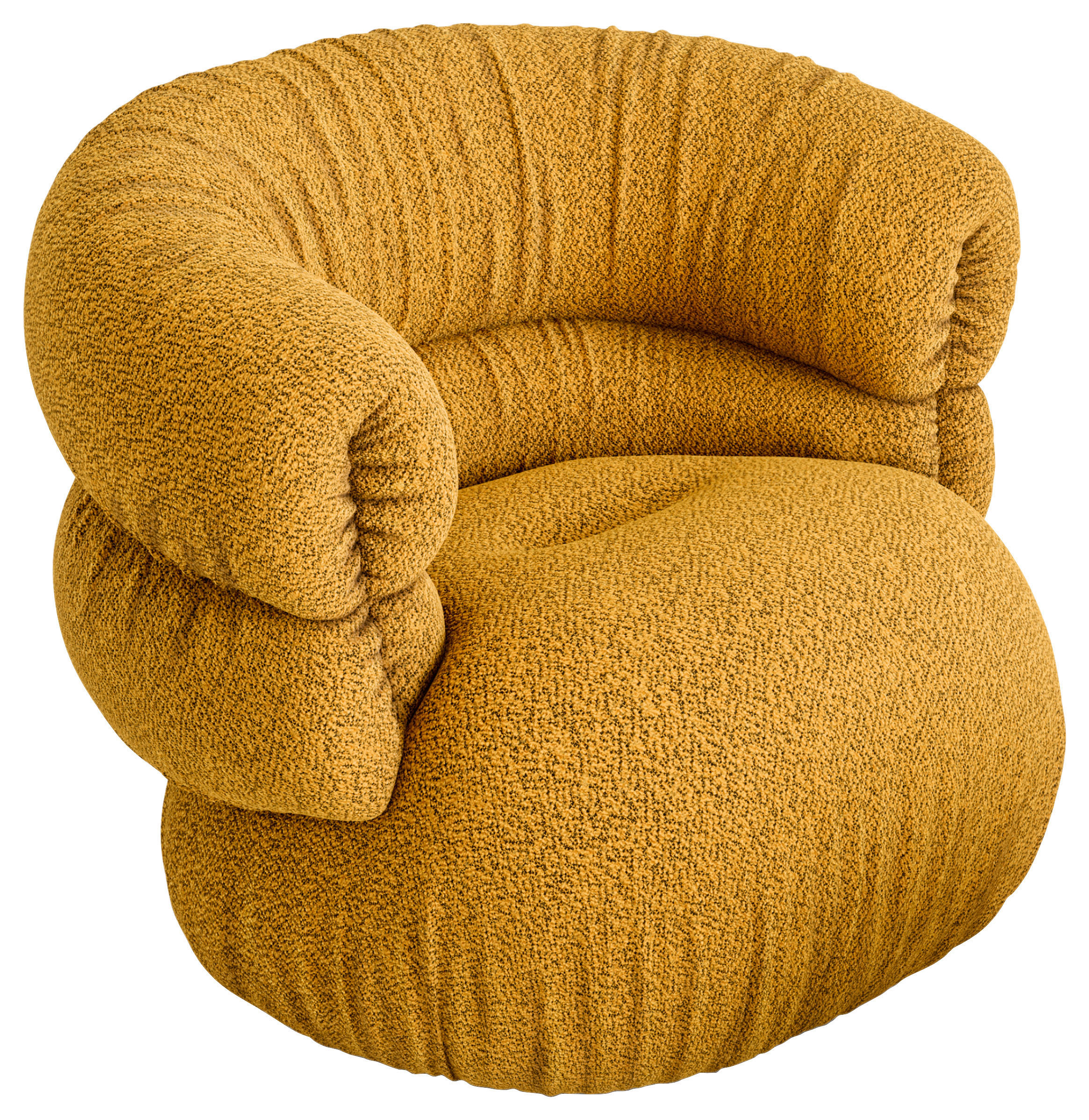 DESIGNSESSEL in Jacquard, Bouclé Currygelb  - Currygelb, Trend, Textil/Metall (95/77/83cm) - Bretz