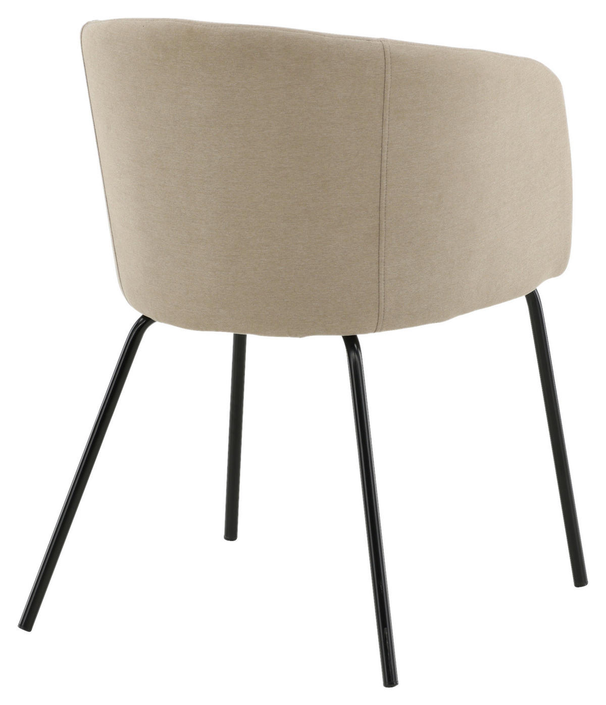 STUHL Samt Schwarz, Beige  - Beige/Schwarz, Design, Holz/Kunststoff (55/78/55cm) - Livetastic