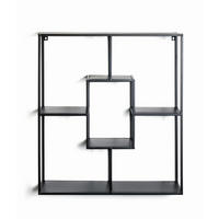 NÁSTENNÝ REGÁL, čierna - čierna, Modern, kov (60/70/18cm)