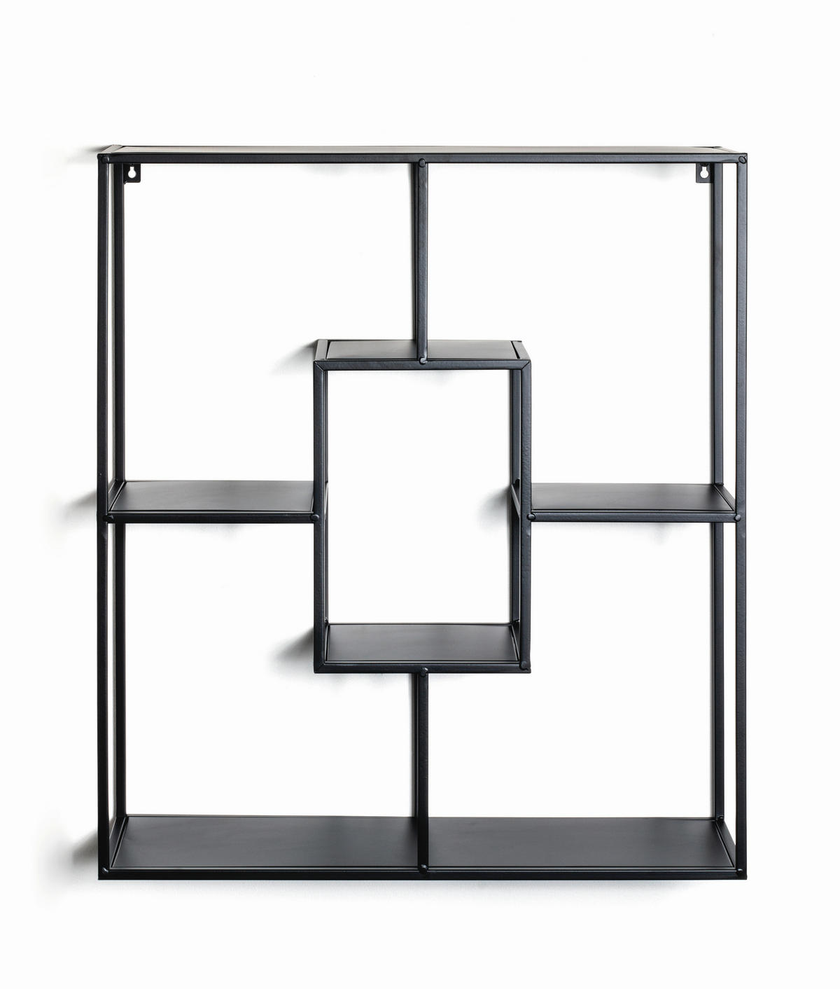 NÁSTENNÝ REGÁL, čierna - čierna, Modern, kov (60/70/18cm)