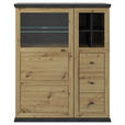 HIGHBOARD in 110/134,2/43 cm - Dunkelgrau/Schwarz, Basics, Glas/Holzwerkstoff (110/134,2/43cm) - Hom`in
