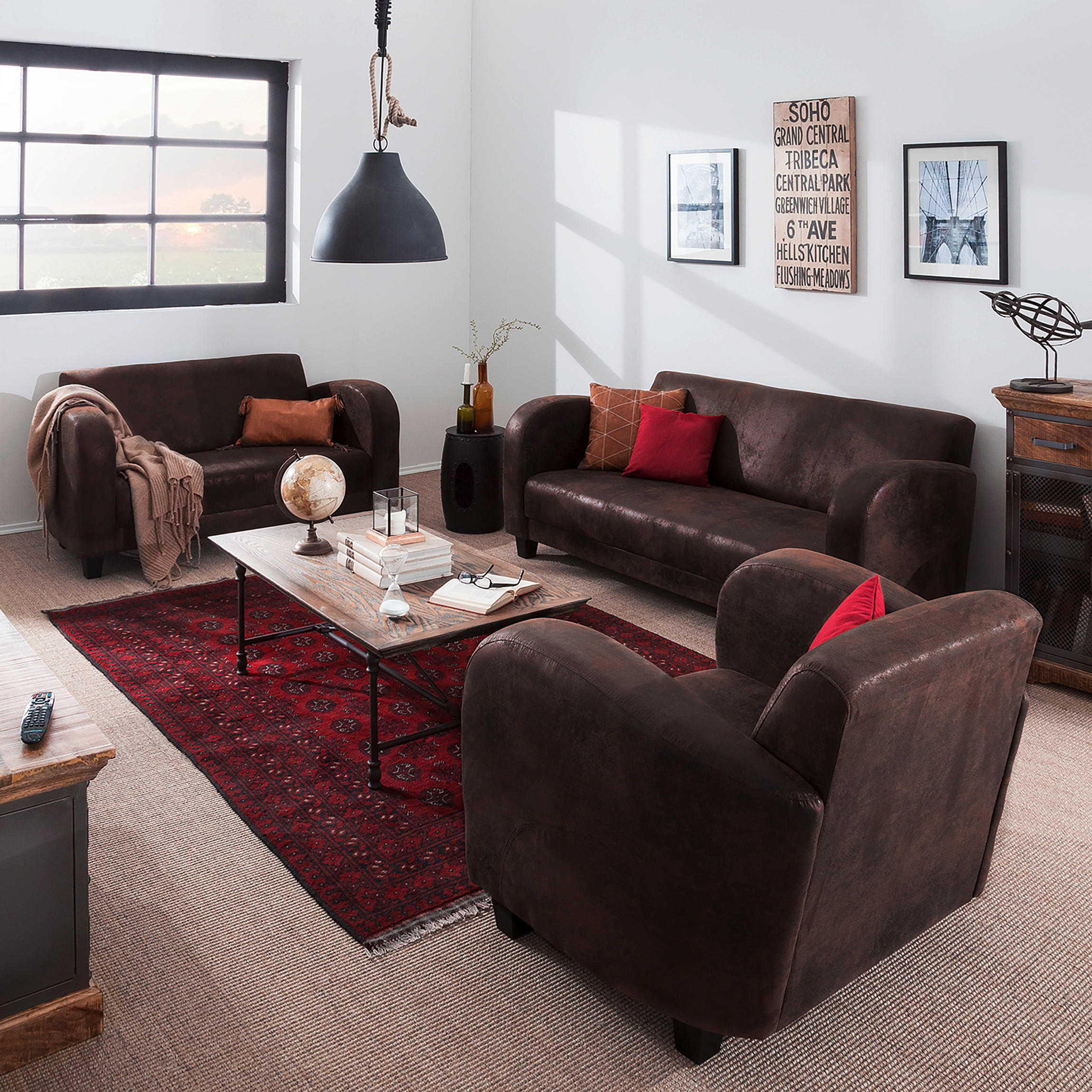 2-SITZER-SOFA in Lederlook Dunkelbraun - Dunkelbraun, Design, Textil (152/80/89cm) - Livetastic
