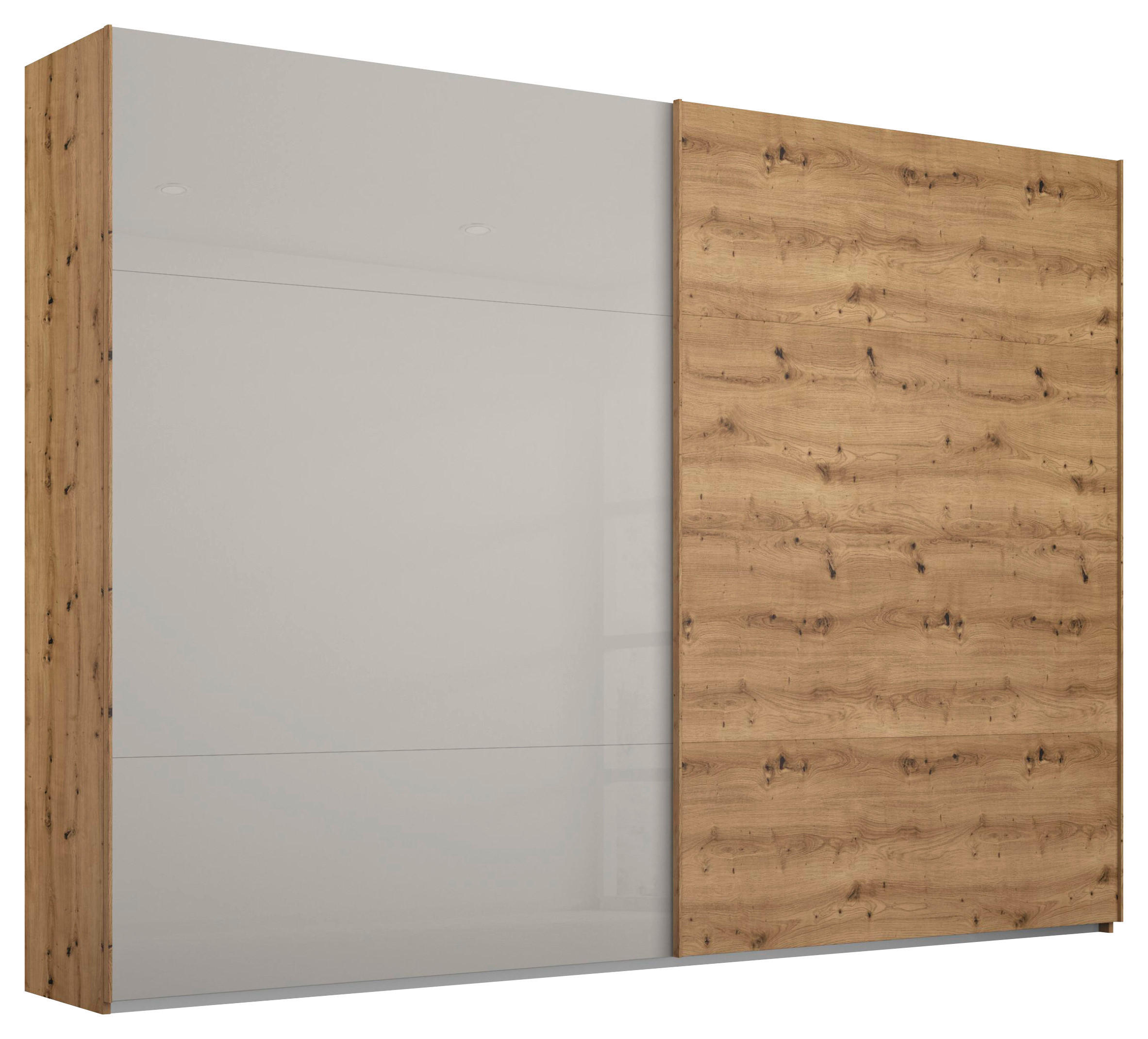 GARDEROB MED SKJUTDÖRRAR 271/223/68 cm 2-dörrar - grå/ekfärgad, Design, metall/trämaterial (271/223/68cm) - Rauch Möbel