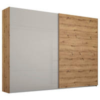 GARDEROB MED SKJUTDÖRRAR 271/223/68 cm 2-dörrar - grå/ekfärgad, Design, metall/trämaterial (271/223/68cm) - Rauch Möbel