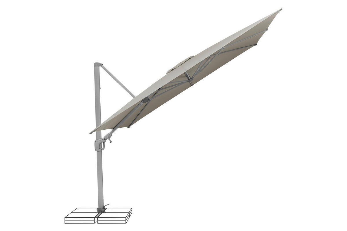AMPELSCHIRM 300 cm Taupe  - Taupe/Silberfarben, KONVENTIONELL, Textil/Metall (300/300cm) - Suncomfort by Glatz