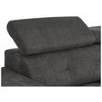 ECKSOFA in Chenille Dunkelgrau  - Dunkelgrau/Schwarz, KONVENTIONELL, Textil/Metall (264/178cm) - Hom`in