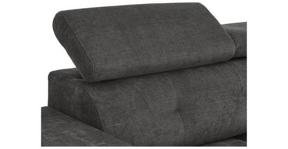 ECKSOFA in Chenille Dunkelgrau  - Dunkelgrau/Schwarz, KONVENTIONELL, Textil/Metall (264/178cm) - Hom`in