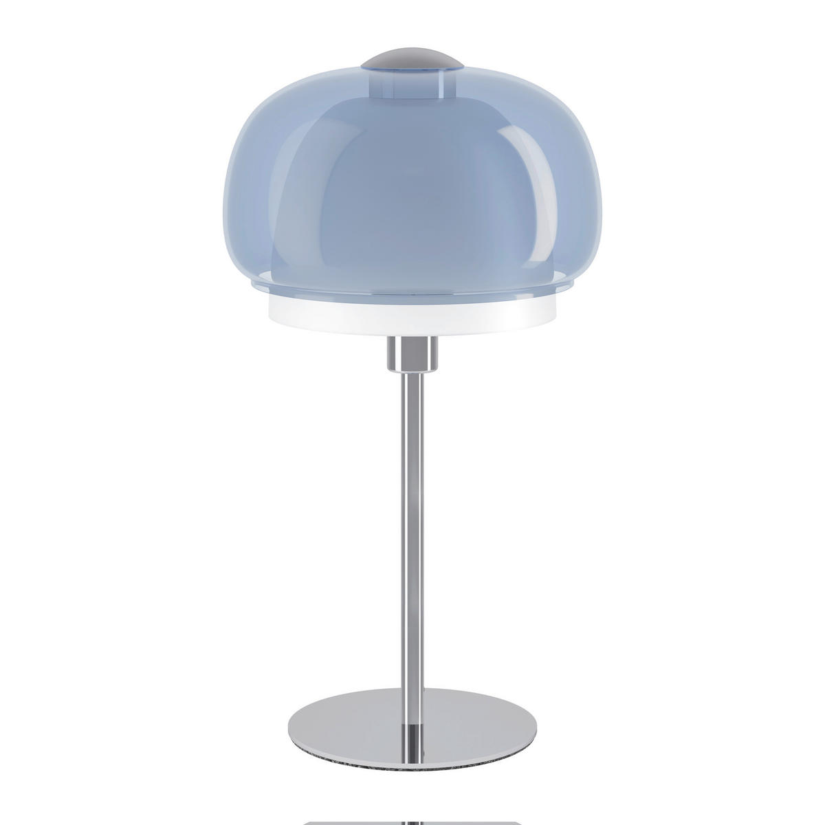 STOLNÁ LAMPA, E27, 22/40 cm  - modrá/biela, Design, kov/sklo (22/40cm)