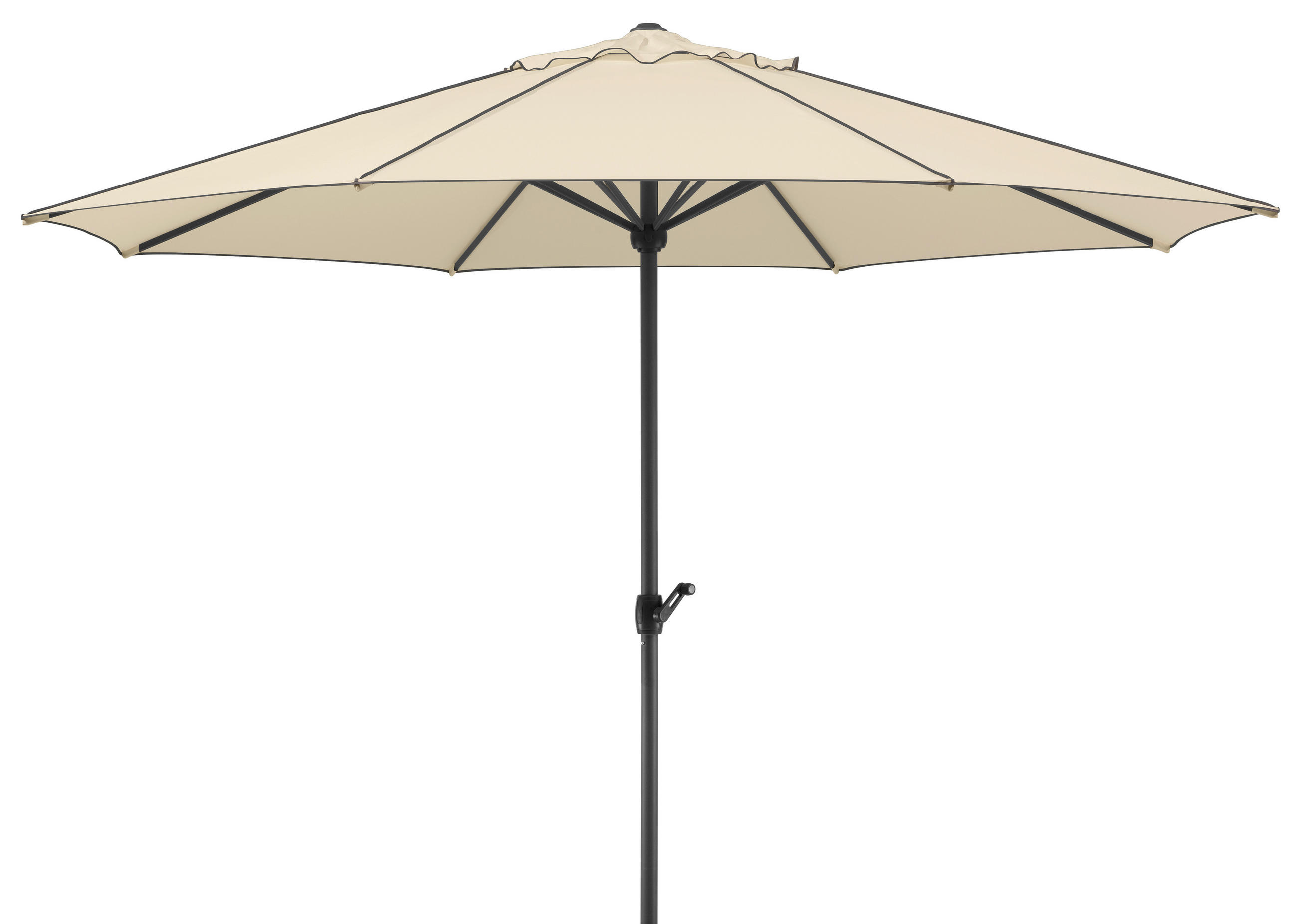 SONNENSCHIRM 350 cm Naturfarben  - Anthrazit/Naturfarben, Basics, Textil/Metall (350/275cm) - Schneider