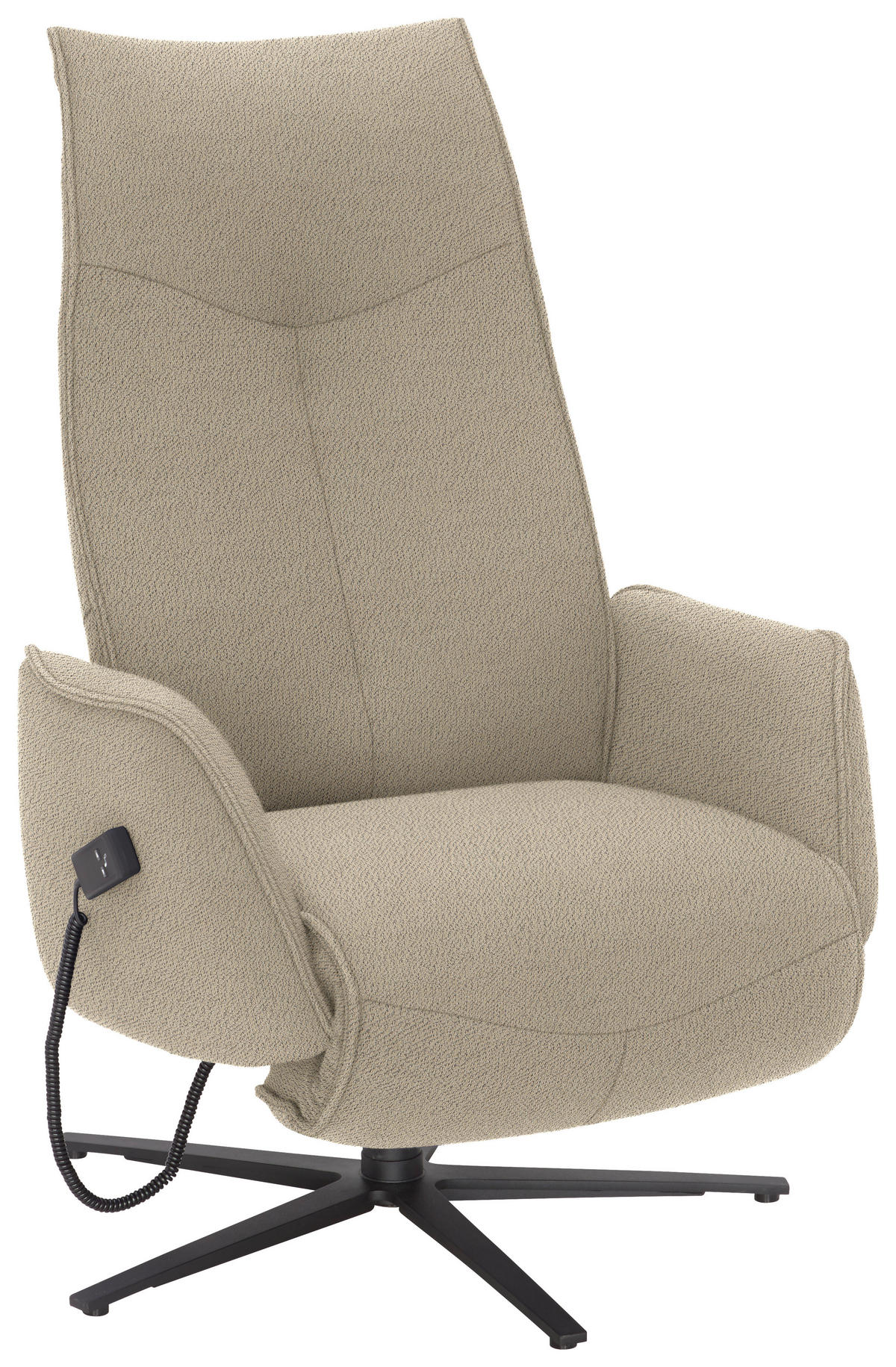 RELAXSESSEL in Textil Beige  - Anthrazit/Beige, Design, Textil/Metall (71/114/84cm) - Johann Jakob