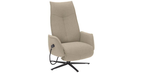 RELAXSESSEL in Textil Beige - Anthrazit/Beige, Design, Textil/Metall (71/114/84cm) - Johann Jakob