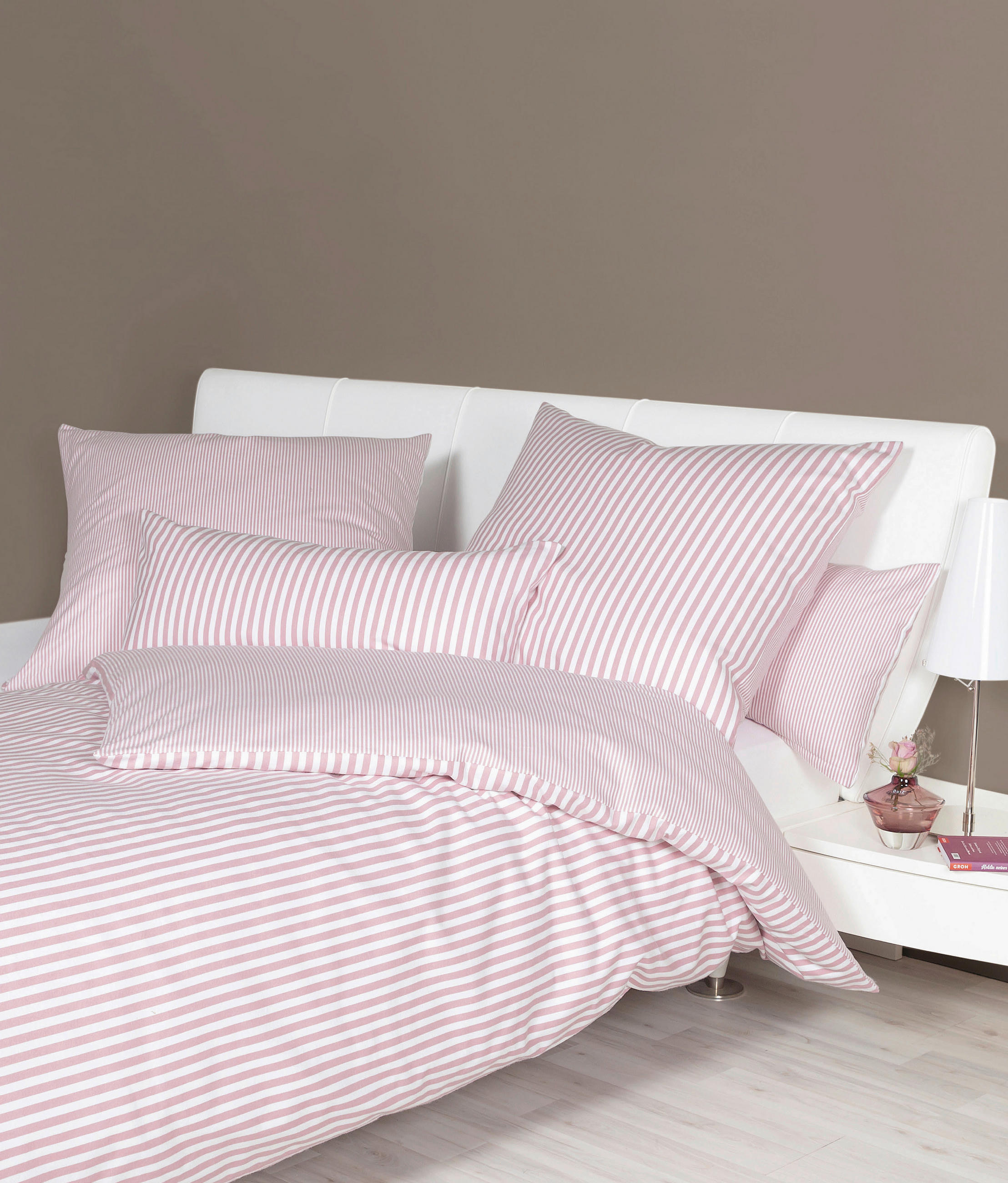 BETTWÄSCHE Chinchilla S Flanell 155/220 cm  - Weiß/Rosa, Basics, Textil (155/220cm) - Janine