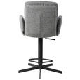 BARHOCKER Webstoff Grau Eisen Sitzfläche 360° drehbar  - Schwarz/Grau, Design, Textil/Metall (55/92-117/54cm) - Novel