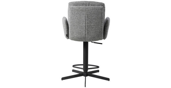 BARHOCKER Webstoff Grau Eisen Sitzfläche 360° drehbar  - Schwarz/Grau, Design, Textil/Metall (55/92-117/54cm) - Novel