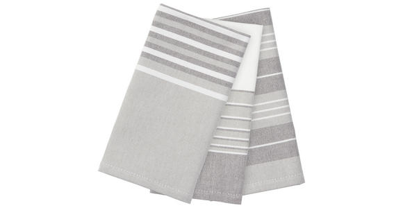 GESCHIRRTUCH-SET 3-teilig Grau, Weiß - Weiß/Grau, Design, Textil (50/50cm) - Esposa
